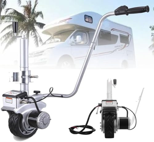 Oiyekntd Motorisierter Anhänger-Mover mit Stützrad, tragbarer elektrischer Anhängerwagen mit hoher Tragkraft von 350 W und rutschfestem Gummirad, ideal für Wohnwagen, Bootsanhänger, Pferdeanhänger