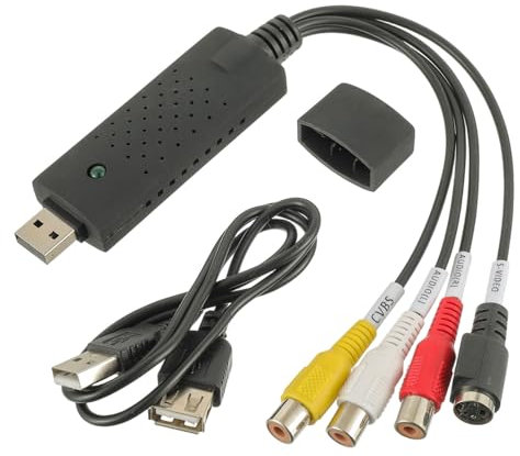 EPLZON Convertitore vhs in digitale USB 2.0 Audio Video Grabber Card Converter, Convertitore VHS In Digitale USB Per PC, Video, DVD, Windows XP 10/8/7