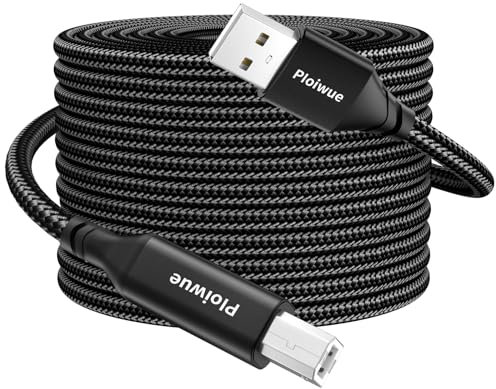 4M Printer Cable USB 2.0 Type A Male to Type B Male Scanner Nylon Braided USB Ultra High Speed Printer Cable Suitable for HP Dell Canon Lexmark Xerox Brothers Samsung Epson etc