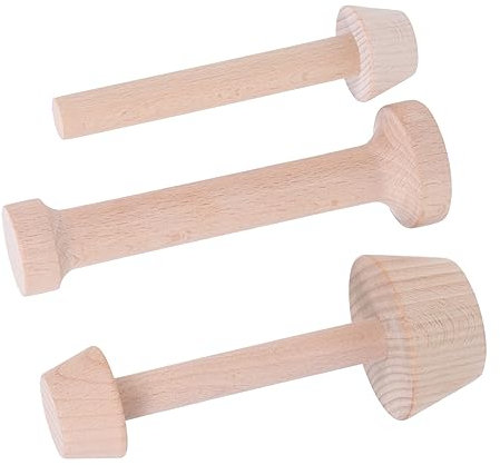 GRIRIW 3 Piezas Molde Para Tarta De Huevo De Madera Herramienta De Cocina Para Hacer Tartas Prensador De De Doble Cara Para Hornear Casa