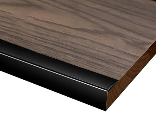 Coayuou Kantenschutzprofil Fliesenprofil Aus Aluminium 3 Stück 100cm Abdeckleiste Gegen Abnutzung Laminat Abschlussleiste Für Langlebige, Rostfreie Kantenlösungen(Glänzend schwarz,9 * 12mm)