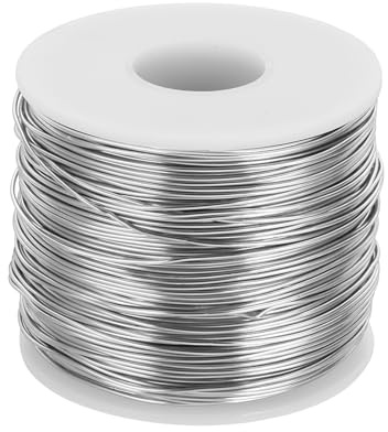 sourcing map 18 Gauge Anodized Aluminum Craft Wire Bendable Bonsai Training Wire 492 Feet 1mm for Sculpting Crafts Wreath Floral Beading Jewelry Making, Silver Tone