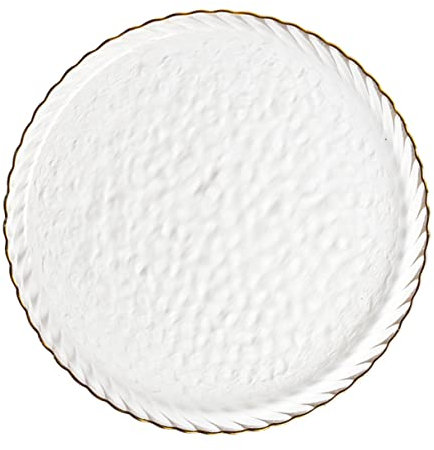 Gatuida Simple Elegant Glass Plate Western Steak Plate Dinner Salad Serving Platter Fine Workmanship