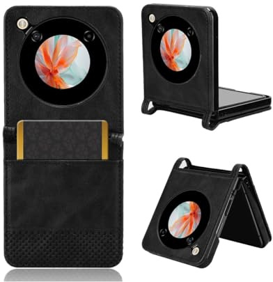 UPLAI Portafoglio Cover per ZTE nubia Flip, Ultra Sottile Premio PU/TPU Antiurto Pelle Custodia, con Chiusura Magnetica Slot Schede Staffa Flip Caso.Nero