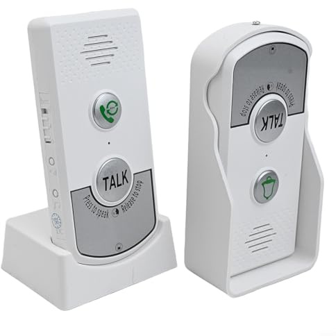 EffiFish Système d'interphone intelligent sans fil, avec portée de 1000 m, communication bidirectionnelle, alimentation par batterie, étanche IP65, pour maison, villa, noir et blanc (blanc)