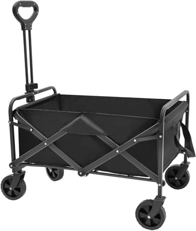 Faltbarer Handwagen, Transportwagen, Tragkraft 80 kg, mit Drehbaren Rädern und verstellbarem Griff, Geeignet für Outdoor-Aktivitäten, Wäschereien, Lebensmittelgeschäfte, Camping oder Einkäufe.