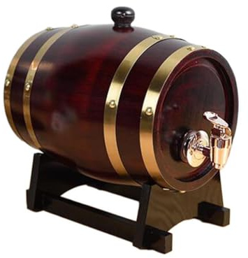 OUOULAJY Botte di vino con supporto, barile di vino in legno per matrimoni e club di cucina, 3 l
