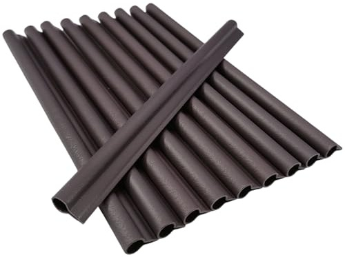 NYVI Privafence Befestigungsclips für Sichtschutzstreifen - Doppelstabmatten - 30 Stück in Dunkelbraun - Klemmschiene für Sichtschutz Garten & Zaun - Länge 19cm Breite 15mm Ø 7,9mm