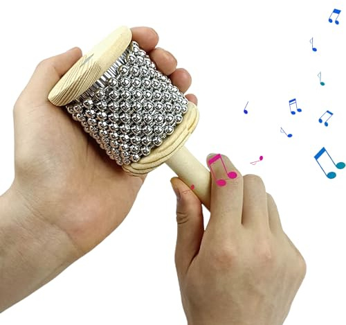 Percussion en bois de - Instrument Cabassa du cylindre auditif | Percussions Shaker, à main avec poignée en bois, instruments de percussion pour adultes