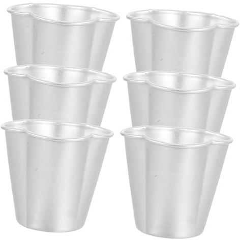 Toyvian Set 6 Stampi per Torte Mini in Lega di Alluminio Argento, Resistenti e Leggeri, per Cheesecake e Egg Tart, per Cottura Casalinga Riscaldamento Uniforme