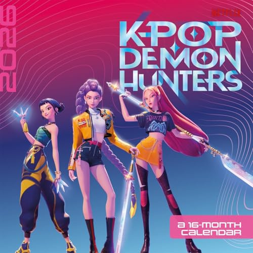K-POP Demon Hunters 2026 16-Month 30x30cm Square Calendar, Officially Licensed by Pyramid International, K-Pop Wall Calendar Featuring Stunning Artwork and Monthly Layouts