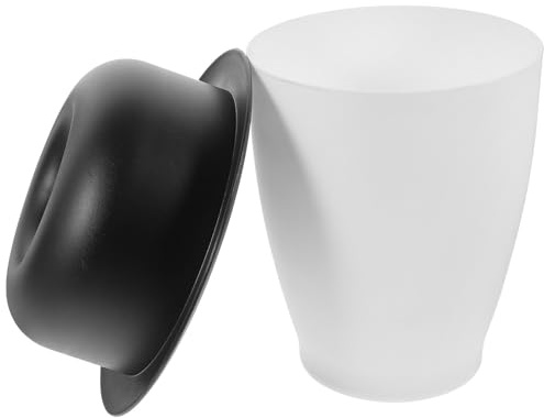 JOINPAYA Poubelle de Bureau Petite Taille en Polypropylène Noire et Blanche Forme Chapeau Couvercle, Mini Poubelle de Table Décorative pour Salon, Chambre et Bureau, Seau de Chevet Compact