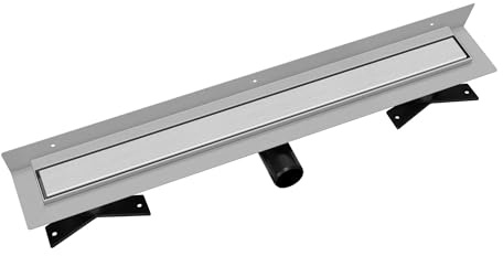 Vogi Wand-Duschrinne Premium SLX Duo – Edelstahl AISI 304, befliesbarer Rost, Siphon Ø50, Haarsieb, Montagefüße, Dichtmanschette (60 cm)