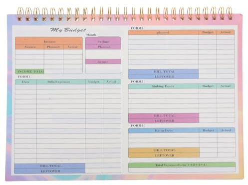 OHPHCALL Haushaltsbuch B5 mit Papier und Eisen Ausgaben Tracker Notizbuch für Einkommen und Ausgaben für Büro und Unterwegs zur Einfachen Finanzübersicht