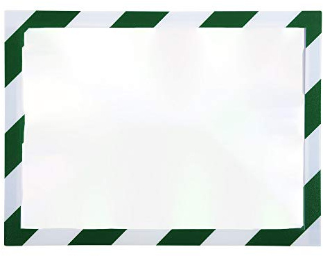 Exacompta - Réf. 39207E - Une Pochette affichage mural magnétique en PVC - Pour afficher consignes de sécurité, prévention des risques - Format à classer A4 - Cadre bicolore couleur blanc et vert