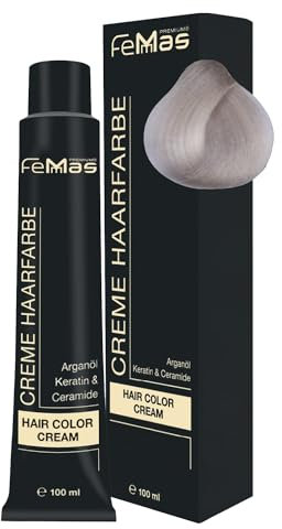 FemMas Haarfarbe Superaufheller Silber 912 I Creme Haarfarbe zur Aufhellung um bis zu 5 Tonstufen I Dauerhafte Haarfärbung für strahlende, haltbare Farbergebnisse I 100 ml
