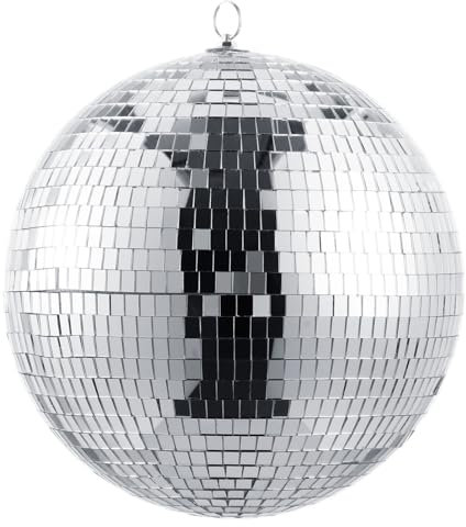 PRETYZOOM 30cm Mirror Disco Ball with Hanging Ring, Silver Glitter Ball for Christmas Wedding Birthday Party Decoration Bar Stage Props