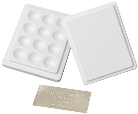 Perfeclan Palette de Peinture Aquarelle Gouache Porcelaine 12 Puits avec Couvercle 10x8cm