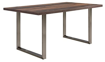 FORTE TABLES Tisch nicht ausziehbar, Holzwerkstoff, Old Wood Vintage, 160 x 74.7 x 90 cm