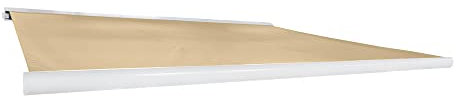 Home Deluxe - LED Vollkassettenmarkise ELOS - Sandfarben, 585 x 300 cm - inkl. Wind- und Sonnensensor, Fernbedienung, Handkurbel, Montagematerial I Terrassenüberdachung Sonnenschutz Windschutz