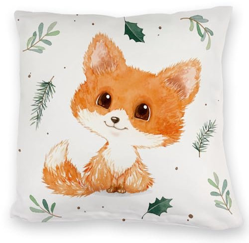 speecheese Baby Fuchs im Aquarell-Stil Kuschelkissen EIN bequemes DekoKuschelkissen für die Couch Kuschelkissen niedliches Frauen KuschelKuschelkissen Natur Waldtiere Motiv Aquarell Winter