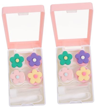 Gatuida 2pcs Portable Case Box for Travel Compact Lens Holder Plastic Material Unique Design