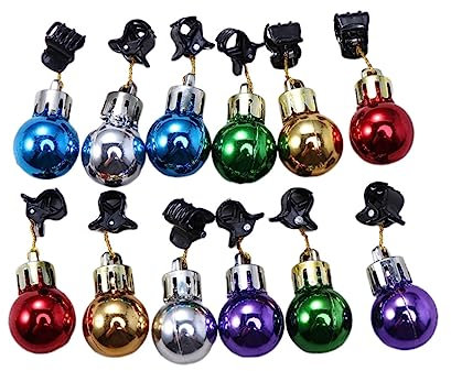 PRETYZOOM 48stücke Weihnachtliche Bartclips mit Kugelmotiv Weihnachtsschmuck für Bart Weihnachts-Dekoration für Hochzeit Geburtstag Weihnachten Karneval Zufälliger Stil