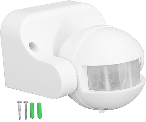 Détecteur De Mouvement Mural Automatique du Crépuscule à L'aube, Capteur PIR Sphérique, Interrupteur De Détection De Mouvement Extérieur Pour la Sécurité de la Maison, Lumière LED AC 110 à 240 V Blanc