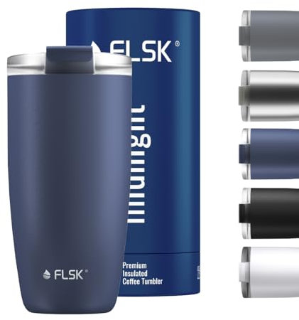 FLSK Tumbler – Premium coffee to go-Becher aus Edelstahl – 100 % auslaufsicher, BPA-frei & doppelwandig – hält 3 h heiß (midnight, 500 ml)