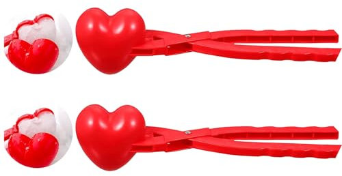 TAXTYHRE 2 Stück Schneeballformer Herz, Schneeballzange, Schneeball Former, Schneeball Clip, für Schneeballkämpfe, Winter Outdoor-Aktivitäten, Strandspiele