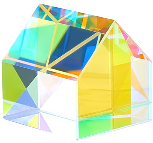 Beebeecraft Glass Prism Cube Optical Glass Cube Clear AB K9 Creative Cabin X RGB Dispersion Crystal Window Suncatchers for Physics Teaching Art Indoor Home Photography Prop Decoration