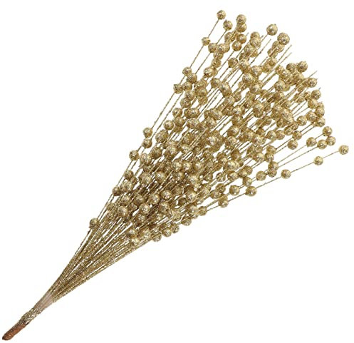 Warmhm 1 Bund Nachahmung Von Goldener Pulverbeere Girlande Glitzernde Weihnachtspicks Fee Künstlicher Weihnachtsbaum Gefälschte Blumen Weihnachtsbaum Beere Künstliche Rosen Schaumstoff
