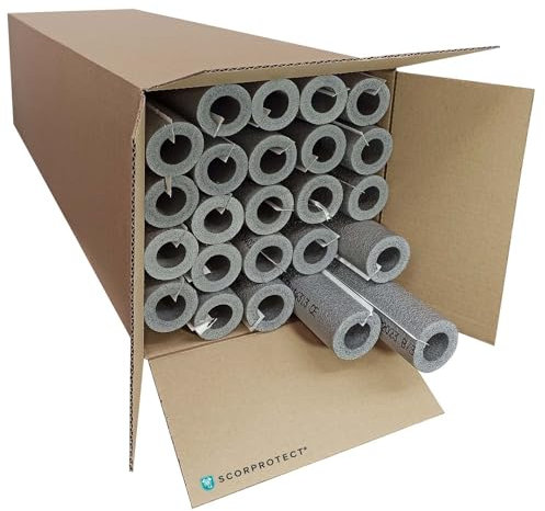 Scorprotect® voller Karton selbstklebende PE Rohrisolierung grau 1 Meter Stangen (Grau, 28 x 13 mm x 1 Meter)