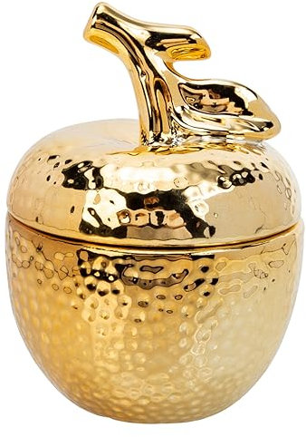 Générique Coffret Bijoux Pot Conteneurs Boîte à Café Accessoires Seaux Rempli Bac à Bonbons Bocaux Avec Couvercles Décor Cookie Théière Distributeur Rétro Céramique Golden