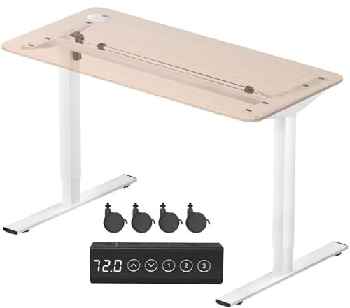 JUMMICO Tischgestell Höhenverstellbarer Schreibtisch mit Starken Motoren Tischgestell mit 3 Memory-Steuerung Für Sitz-Steh (Weiß)