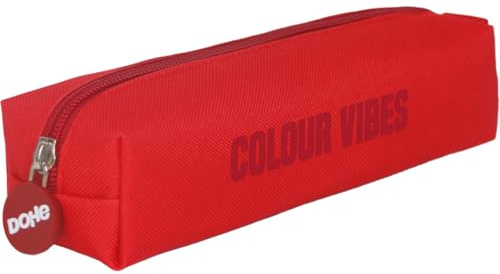Dohe - Einfaches Federmäppchen für die Schule - 1 Fach, rechteckiges Mehrzweck-Federmäppchen, 21 x 6 x 6 cm, Reißverschluss, aus strapazierfähigem Polyester - Colour Vibes