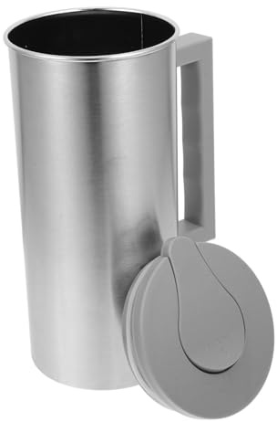OUNONA Pichet à Boisson Acier Inoxydable Avec Couvercle Poignée Pour Eau Froide Jus De Fruits Thé Glacé Servir