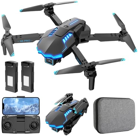 Drone con Telecamera HD 1080P per Bambini Droni con Motore Brushless, Giocattoli Regalo per Ragazzo e Uomo (Grey)