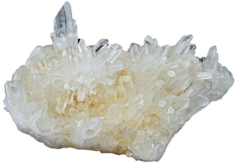 DECORN Geoda de Cristal de Roca Natural en Bruto - Ejemplar de Racimo de Cristal Irregular - Adornos de Feng Shui con Piedras Preciosas para Sanación Reiki,600~700g