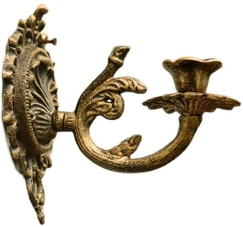FJIXUO Wandkerzenhalter Kerzenhalter aus Gusseisen for Aufhängen an der Wand, Kerzenhalter for den Garten, Lebensmittelgeschäft, dekoratives Ornament, hängende Wanddekorationen(Brown)