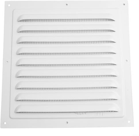 Griglia di ventilazione, in alluminio anodizzato, quadrata, in metallo, griglia di ventilazione con rete protettiva per insetti (200 x 200 mm)