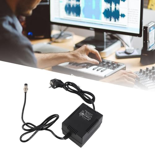CHICIRIS Adaptador de CA para mezclador, 18 V 1, 6 una consola de mezcla musical, adaptador de CA para fuente de alimentación, mezclador, angular, enchufe de 3 pines UE 220 V