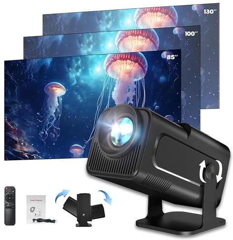 Miniproyector de Corto Alcance, 130 lúmenes ANSI, resolución 1280 x 720P, proyector de películas portátil para dormitorios, Juegos y Exteriores (Negro)