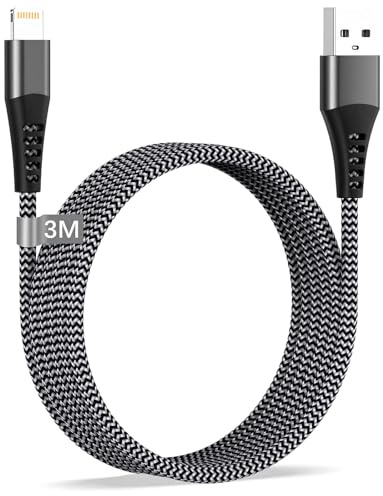 iPhone Charger Cable 3M [MFi Certified], USB to Lightning Cable 3M Long | iPhone Fast Charger Cable Nylon Braided IPhone Cable Fast Charging Cable Lead Wire for iphone 14/13/12/11 Pro Max/XS/SE/iPad