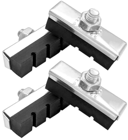 4 Pezzi Pattini Freno Bici 40mm Ganasce Pastiglie Tipo-X Con Vite Bicicletta Gomma, Nero