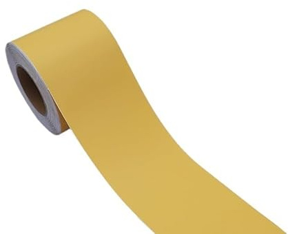 Battiscopa Passacavi Carta da parati autoadesiva impermeabile con linee di cintura, battiscopa, bagno, soggiorno, cucina, mobile, decorazione parete(Yellow matte,15cm-wide 10M)