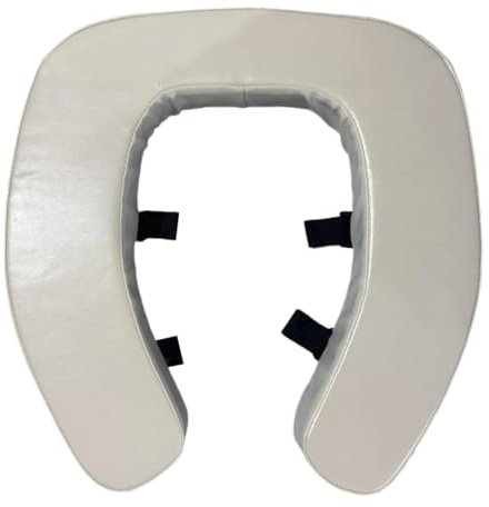 Folpus Cojín de Asiento de Inodoro más Grueso con Ventosas, Acolchado Resistente Desgarro y con Tapa Elevada para Mayores, Beige