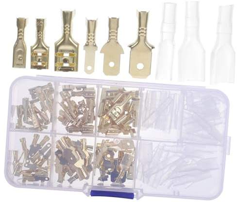 VILLCASE Connettori Forcella Forcella Isolati Kit di Connettori Crimpare per Cavi Terminali e Elettrodomestici per Riparazioni Meccaniche e Installazioni Rapide