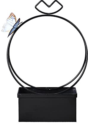 YTtkku Florero rectangular de hierro para interiores o exteriores, ideal para decoración diaria o de eventos, decoración de mesa, hogar, habitación, maceta