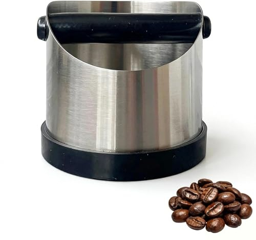 Ruikcoll Boîte À Café Knock en Acier Inoxydable, Récipient À Racler pour Porte-filtre, Boîte À Café Espresso Knock avec Barre Anti-bruit,pour Cuisine, Restaurant, Bureau, café(1,15L)